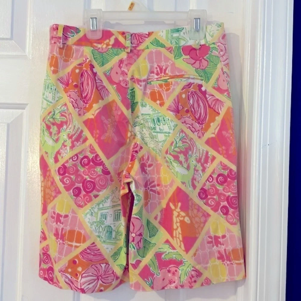 Women’s Vintage Lilly Pulitzer Cotton & Spandex Surf & Patch Bermuda Shorts Sz 6